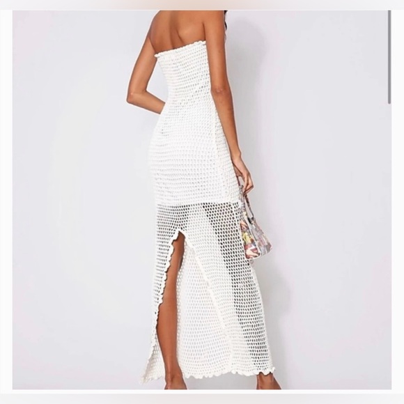 Tiger mist Braxton dress strapless crochet boho vacation beach size XS - Picture 2 of 11